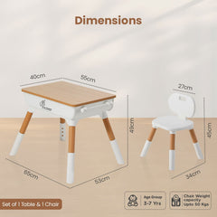 Little Genius Woodland Kids Study Table With Chair