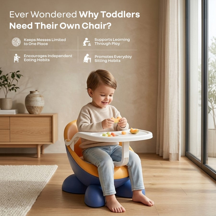 Jelly Bean Fab 2 in 1 Multipurpose Kids Chair and Meal Chair - Blue Orange