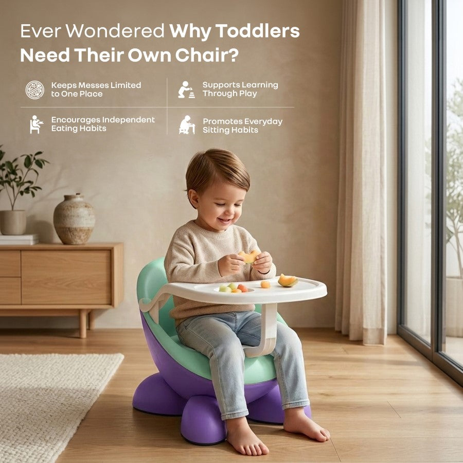 Jelly Bean Fab 2 in 1 Multipurpose Kids Chair and Meal Chair - Purple Green