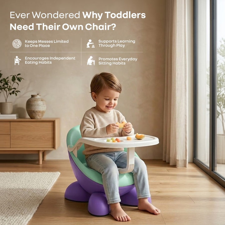 Jelly Bean Fab 2 in 1 Multipurpose Kids Chair and Meal Chair - Purple Green