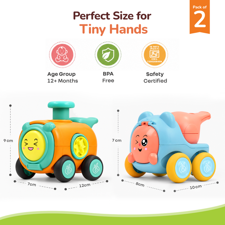 Orapple Whizplay BIS Safety Certified Set of 2 Whistle Toy and Push Toy