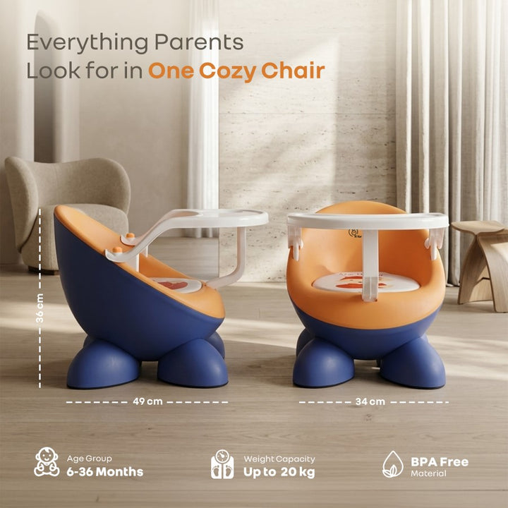 Jelly Bean Fab 2 in 1 Multipurpose Kids Chair and Meal Chair - Blue Orange
