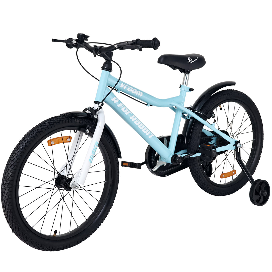Vroom Bicycle For Kids 20 Inch With 90% Plug And Play For Ease Of Installation, Wide Training Wheels, Adjustable Seat, 7-10yrs, Upto 50kgs - Lake Blue
