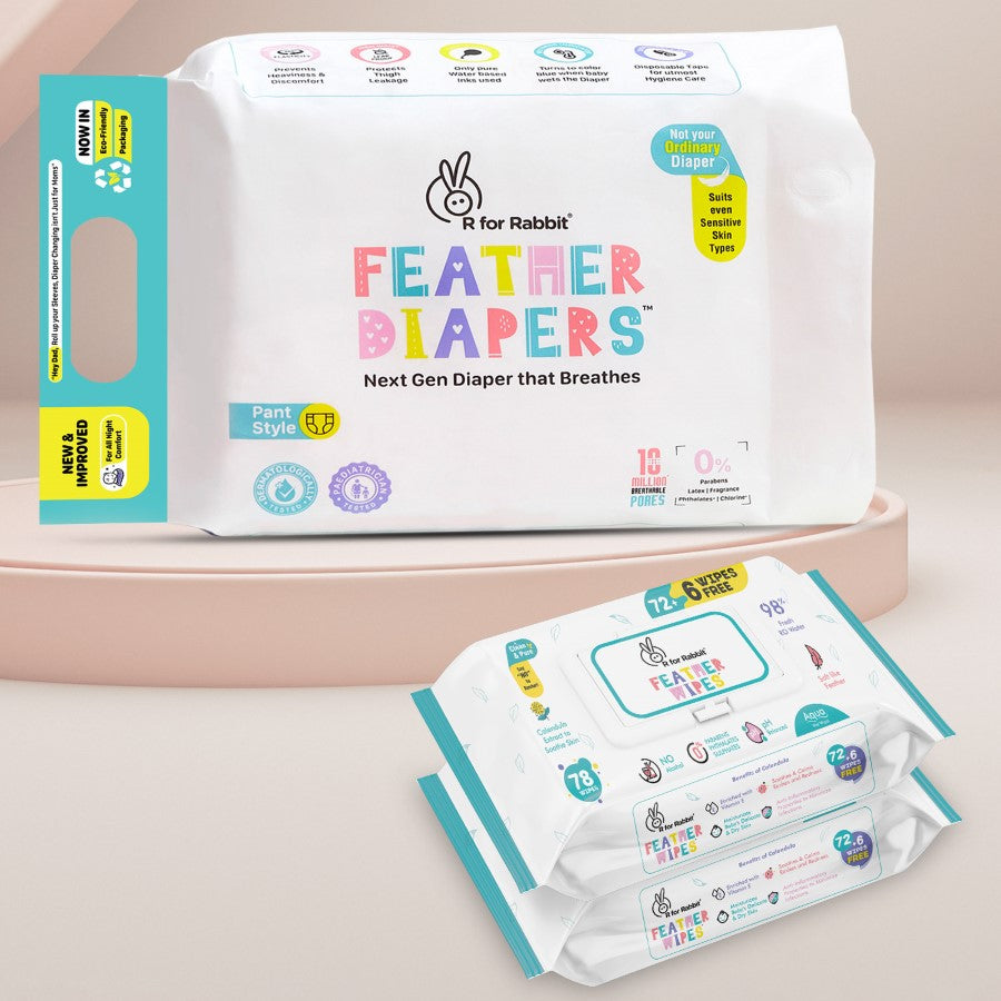 Feather Diapers XS Size Aqua Wipes Combo – Gentle Baby Care