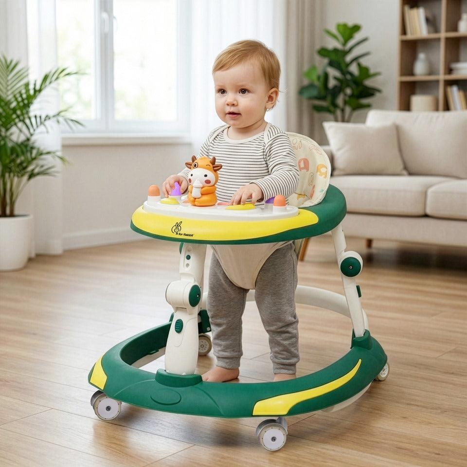 Little Feet Plus Walker - Detachable Toy Bar With Music & Light - Green Yellow