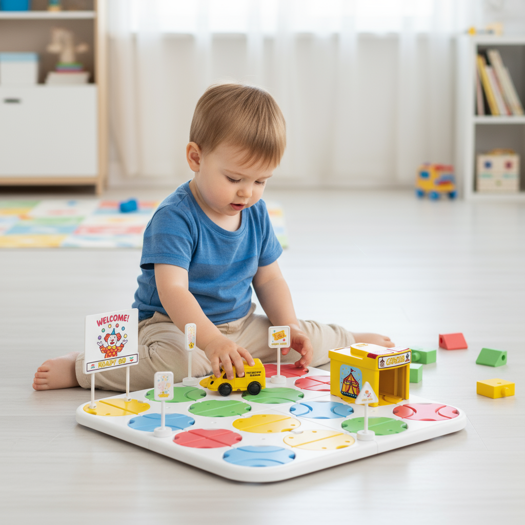 Orapple Carnival - Creative Building Toy with Tracks, Music & Lights, Ideal Gift for Kids 3+