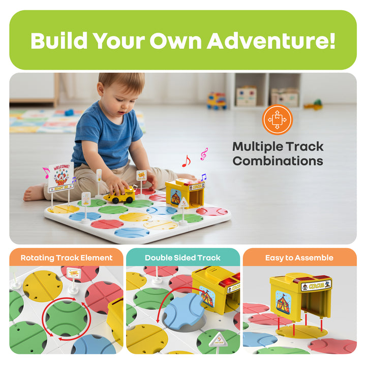 Orapple Carnival - Creative Building Toy with Tracks, Music & Lights, Ideal Gift for Kids 3+