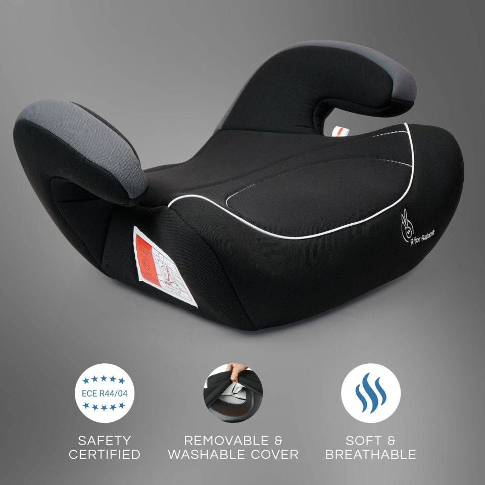 Little Jack Elite Booster Car Seat For 3 To 12 Year Kids - Black Grey