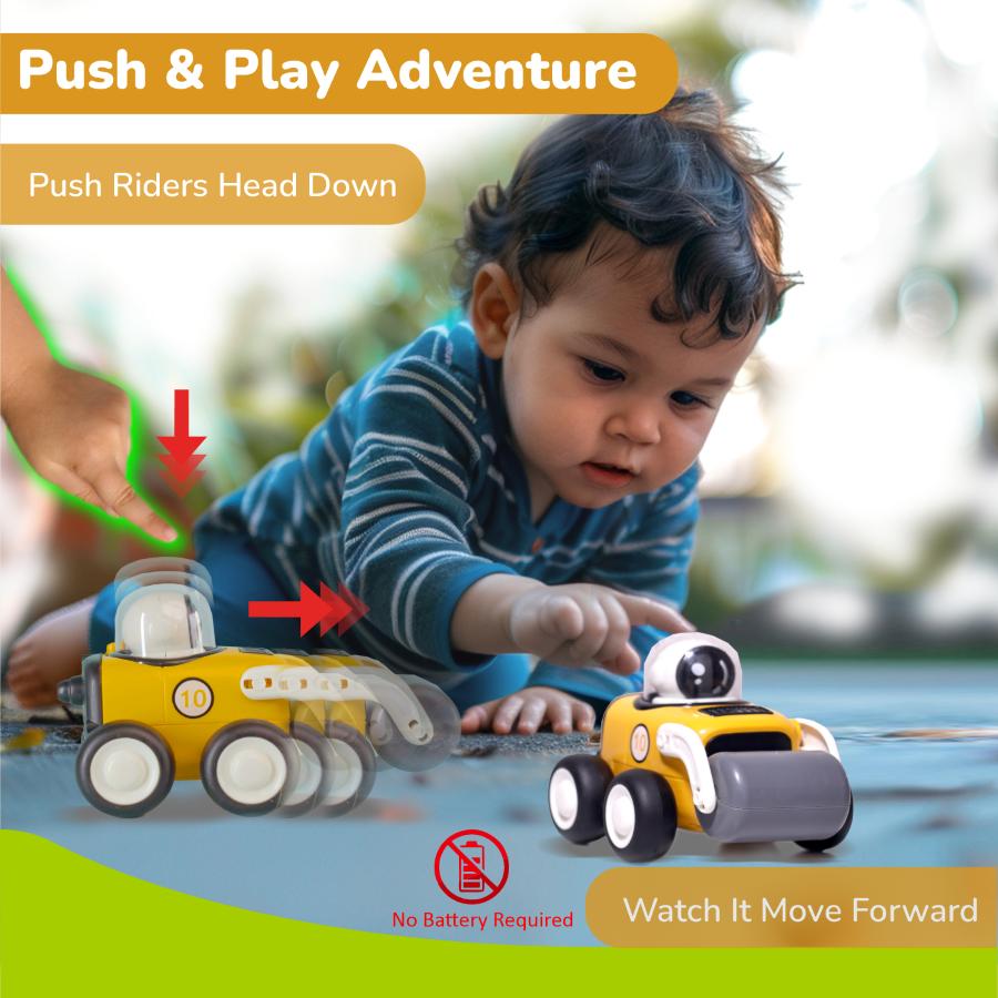 Orapple Rover 4-Piece Mini Construction Vehicle Set for Kids