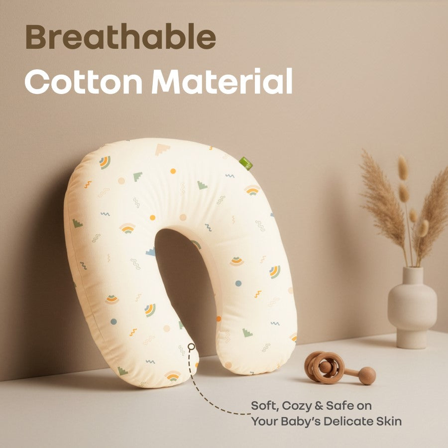 Snuggy Comfy Baby Feeding Pillow for Newborn Babies 0+ Months, Ergonomic Cotton Nursing Pillow with Tummy Time & Sitting Support