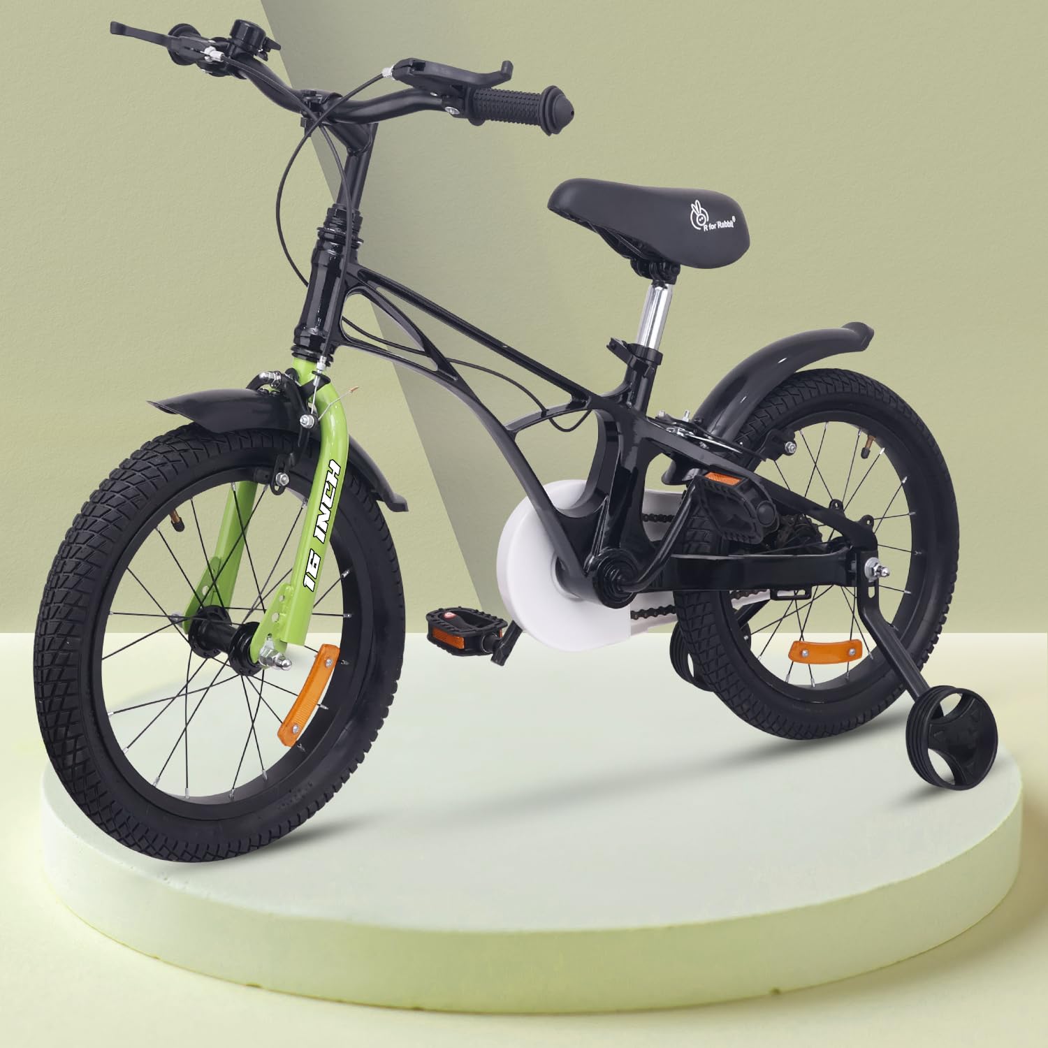 Tiny Toes Ryder Bicycle For Kids 16 Inch 90% Plug N Play Installation - Black Green