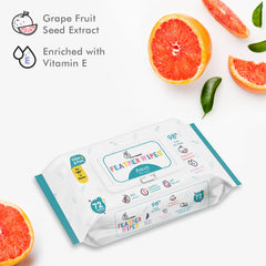 Feather Aqua Wipes With Grapefruit Seed Extract - Pack of 1