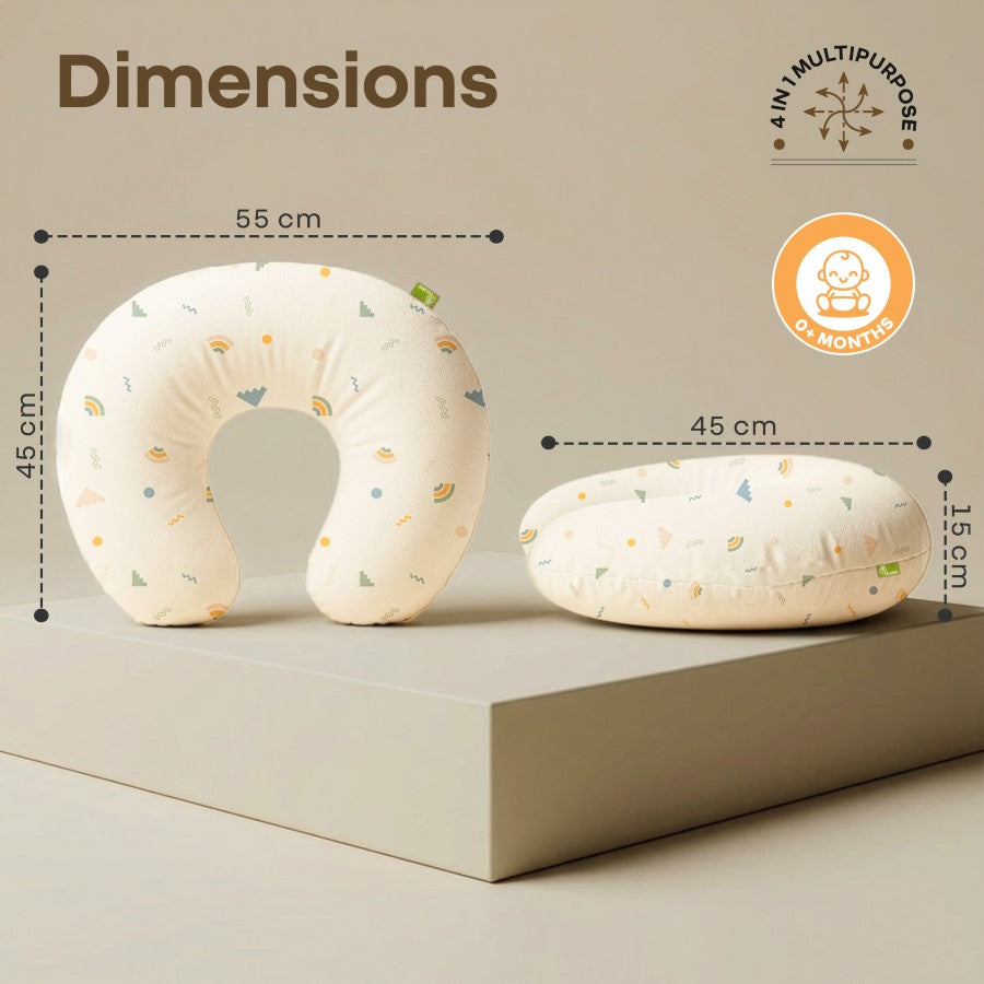 Snuggy Comfy Baby Feeding Pillow for Newborn Babies 0+ Months, Ergonomic Cotton Nursing Pillow with Tummy Time & Sitting Support