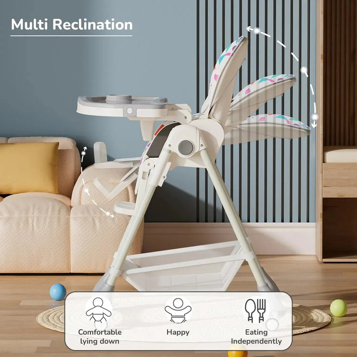 Abstract High Chair High Chair for Baby Abstract White with Recline Modes - R for Rabbit