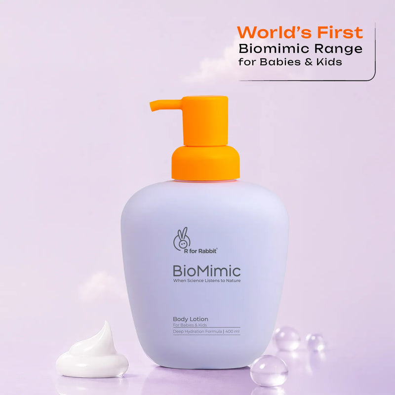 BioMimic Body Lotion for Babies 400ml - Daily Moisturising, Non-Greasy