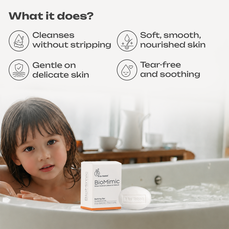 BioMimic Kids Bathing Bar - Gentle Sulphate Free Baby Soap Pack of 2