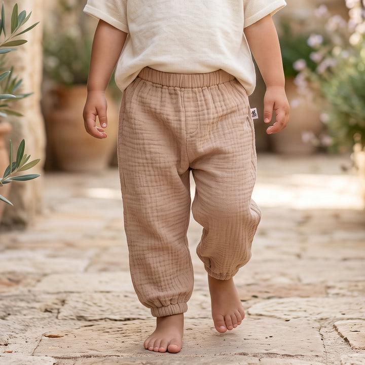 Pastelpops Beige Cotton Crinkle Diaper Pant - 2-4 Years