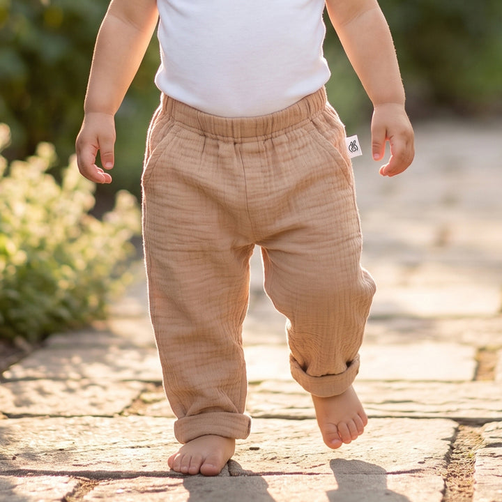 Pastelpops Beige Cotton Crinkle Safari Pant