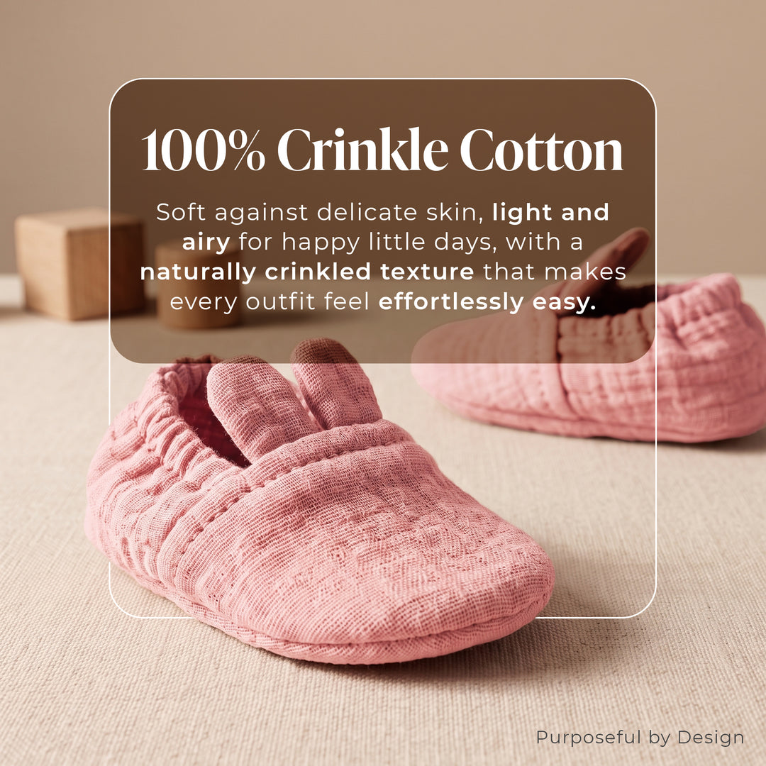 Pastelpops Dusty Rose Cotton Crinkle Footie