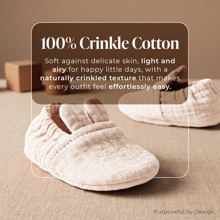 Pastelpops Off White Cotton Crinkle Footie
