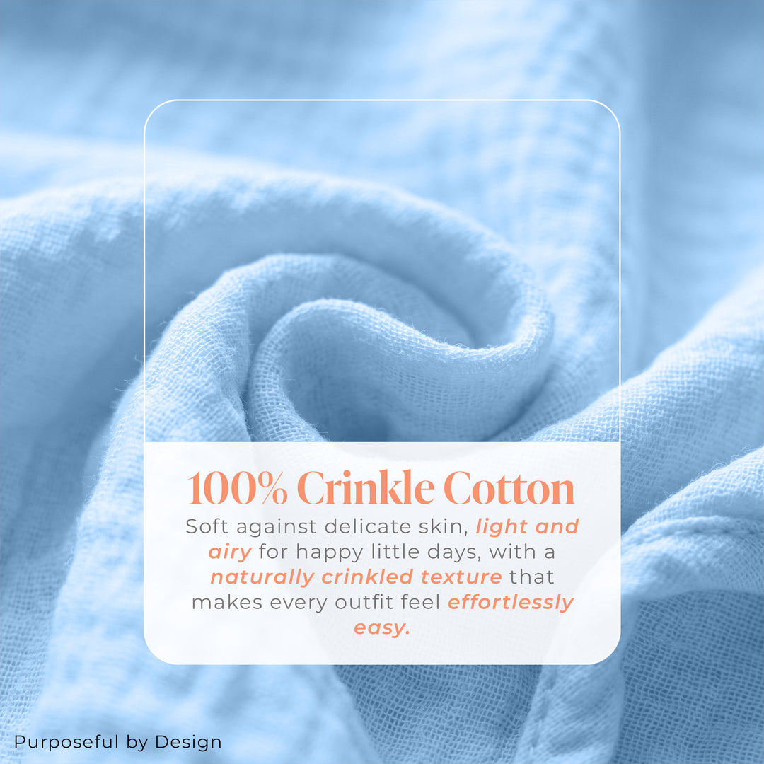 Pastelpops Powder Blue Cotton Crinkle Jumpsuit With Pocket