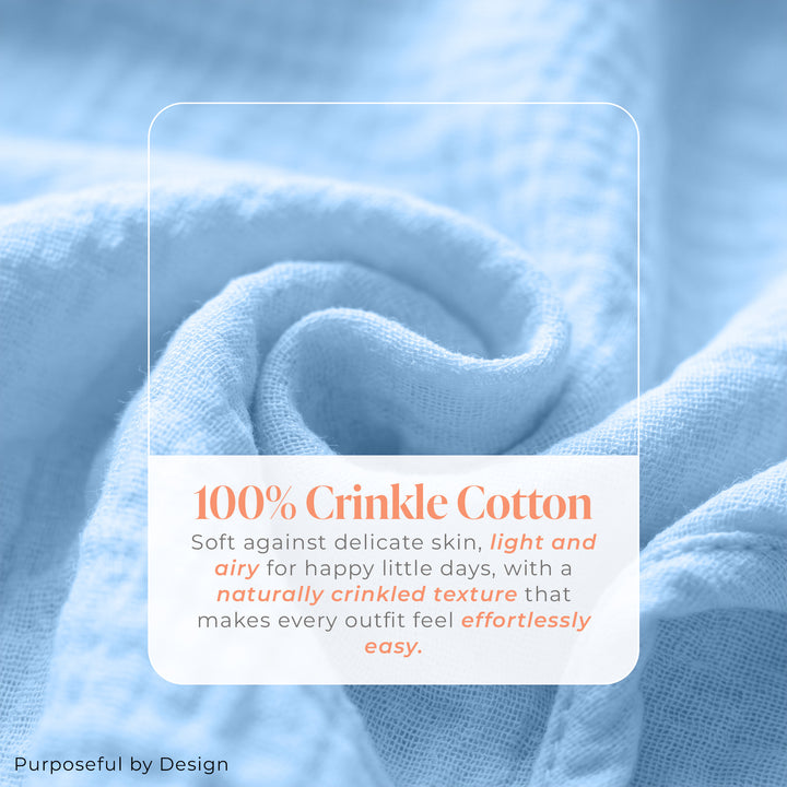 Pastelpops Powder Blue Cotton Crinkle Jumpsuit With Pocket