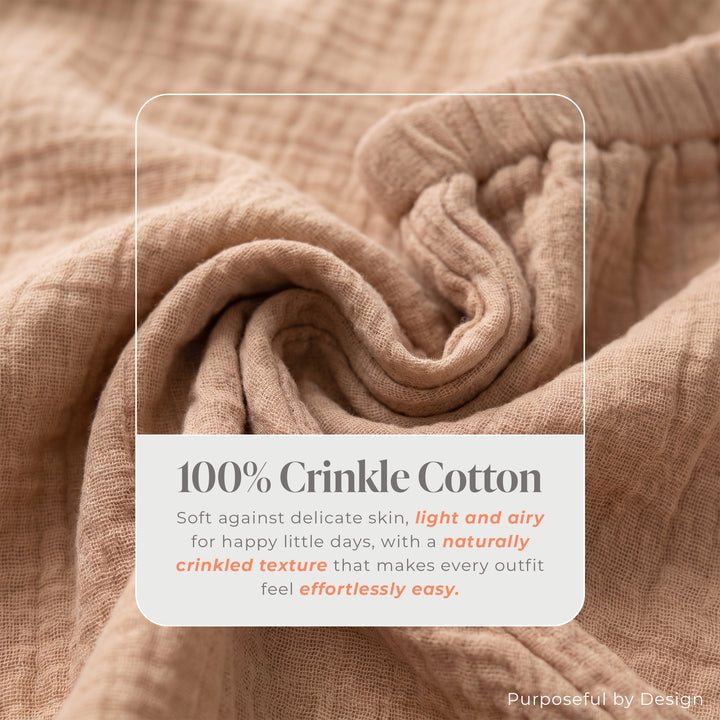 Pastelpops Beige Cotton Crinkle Safari Pant