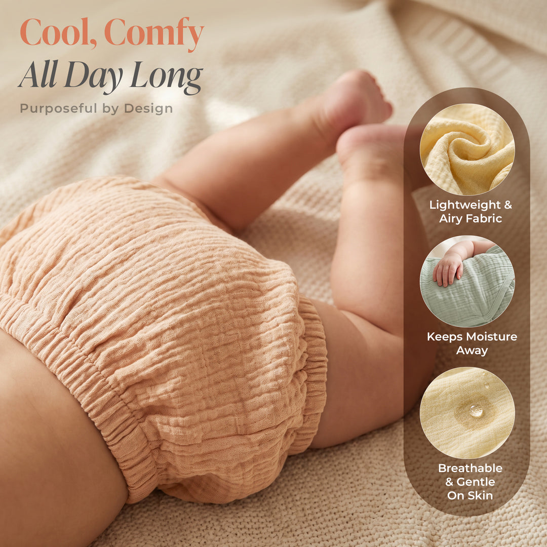 Pastelpops Multicolor Cotton Crinkle Bloomer Pack of 5