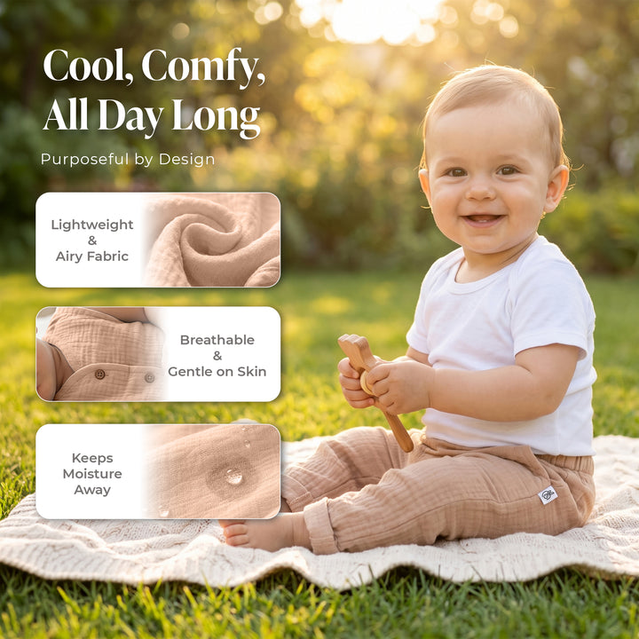 Pastelpops Beige Cotton Crinkle Safari Pant