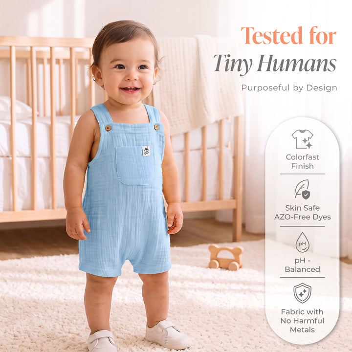 Pastelpops Powder Blue Cotton Crinkle Jumpsuit With Pocket