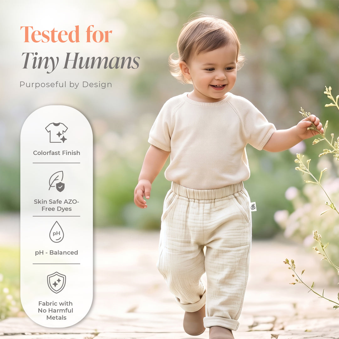 Pastelpops Off White Cotton Crinkle Safari Pant - 2-4 Years