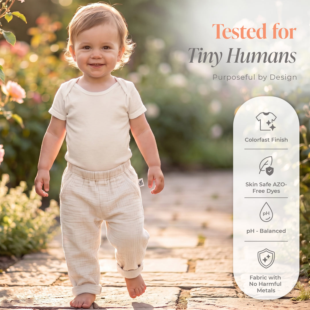 Pastelpops Off White Cotton Crinkle Safari Pant