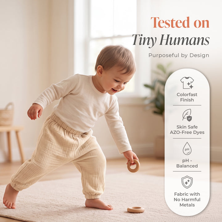 Pastelpops Off White Cotton Crinkle Diaper Pant - 2-4 Years
