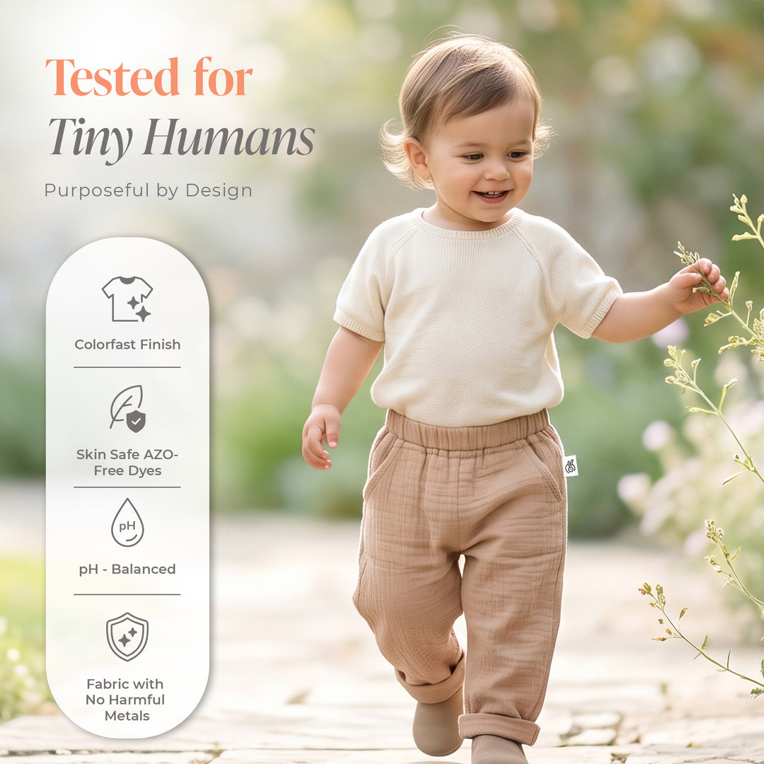 Pastelpops Beige Cotton Crinkle Safari Pant - 2-4 Years