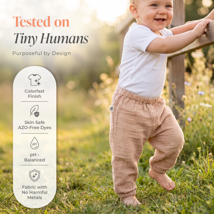 Pastelpops Beige Cotton Crinkle Diaper Pant