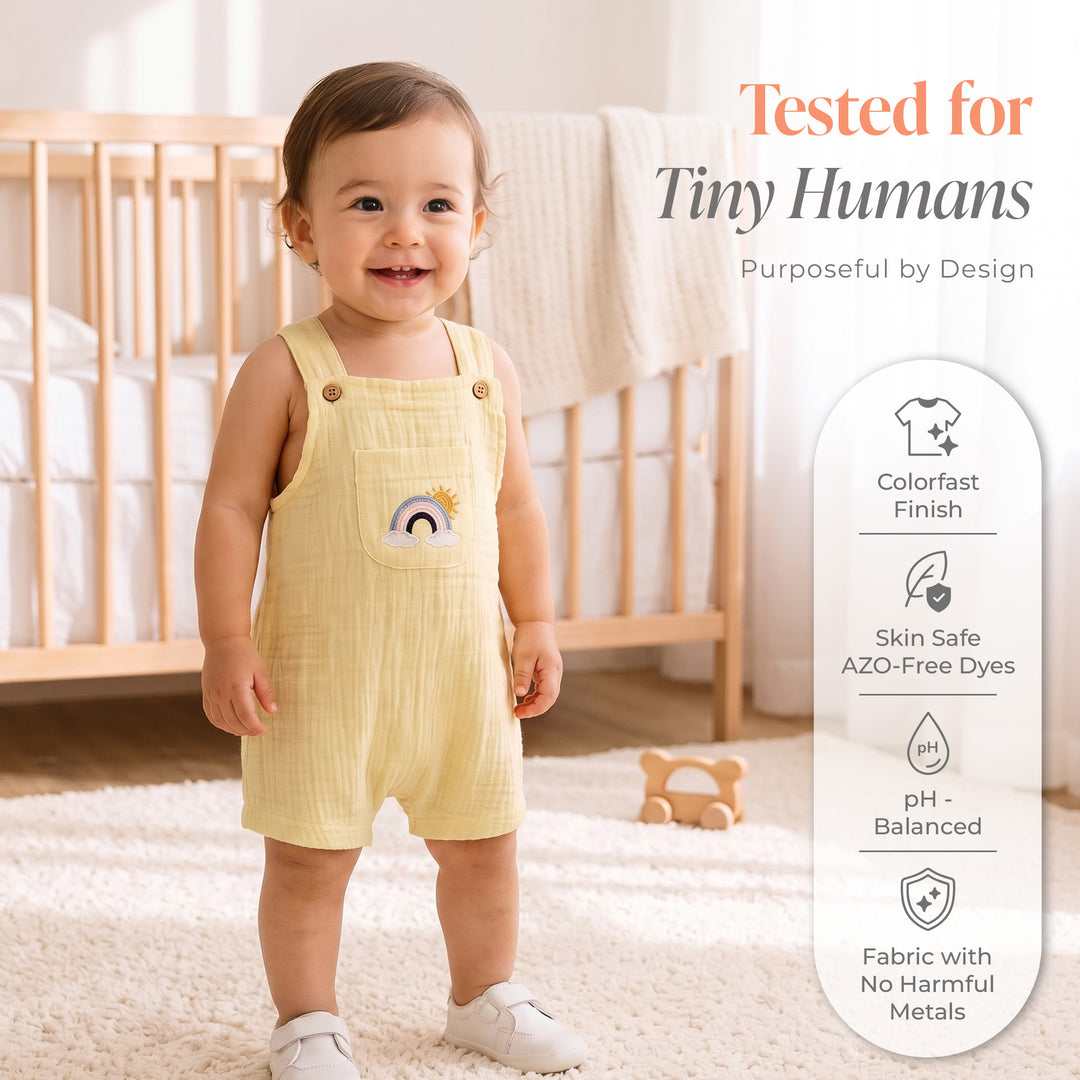 Pastelpops Mellow Yellow Cotton Crinkle Jumpsuit With Pocket