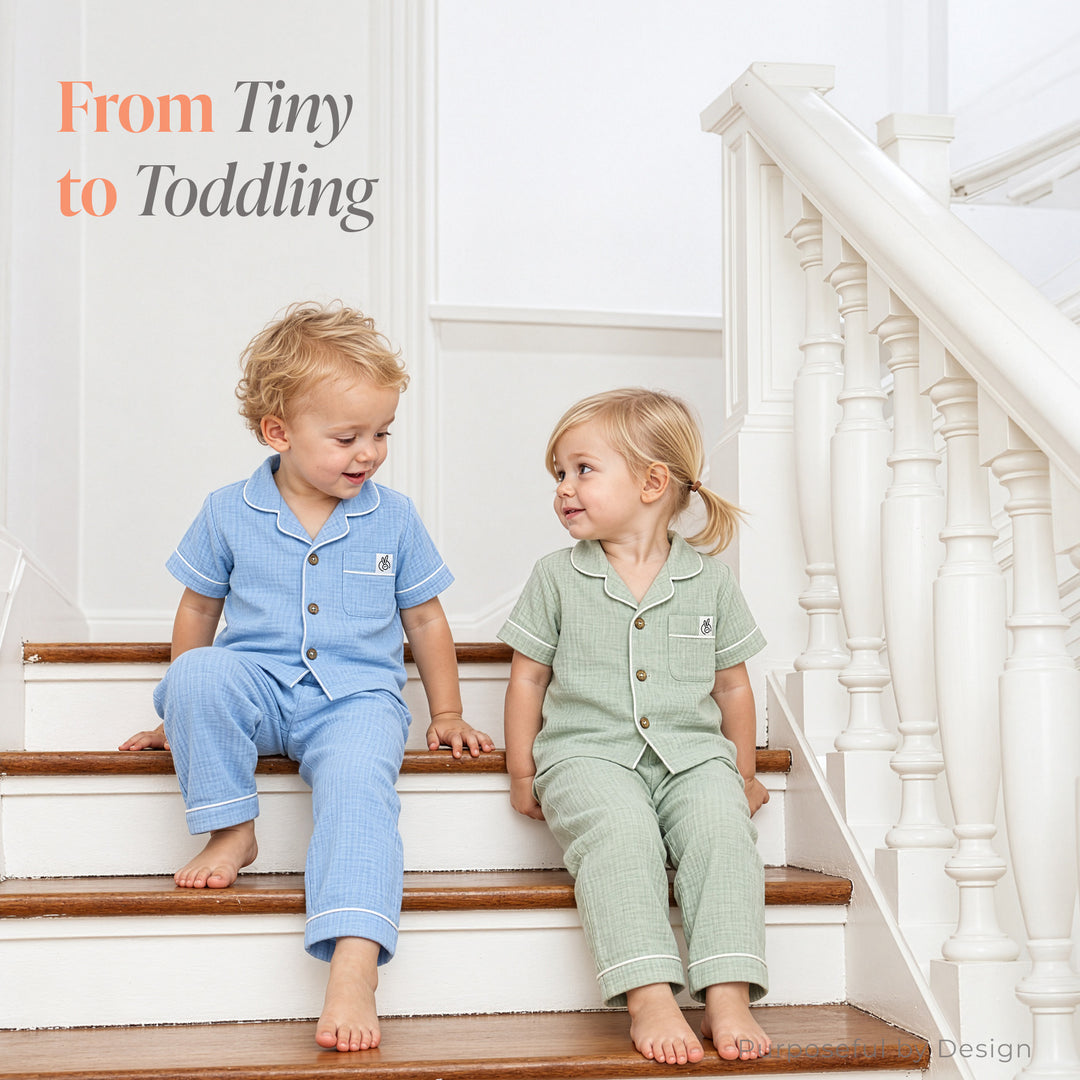Pastelpops Powder Blue Cotton Crinkle Night Suit