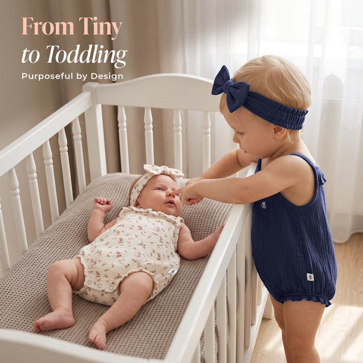 Pastelpops Off White Cotton Crinkle Spaghetti Ruffle Onesie