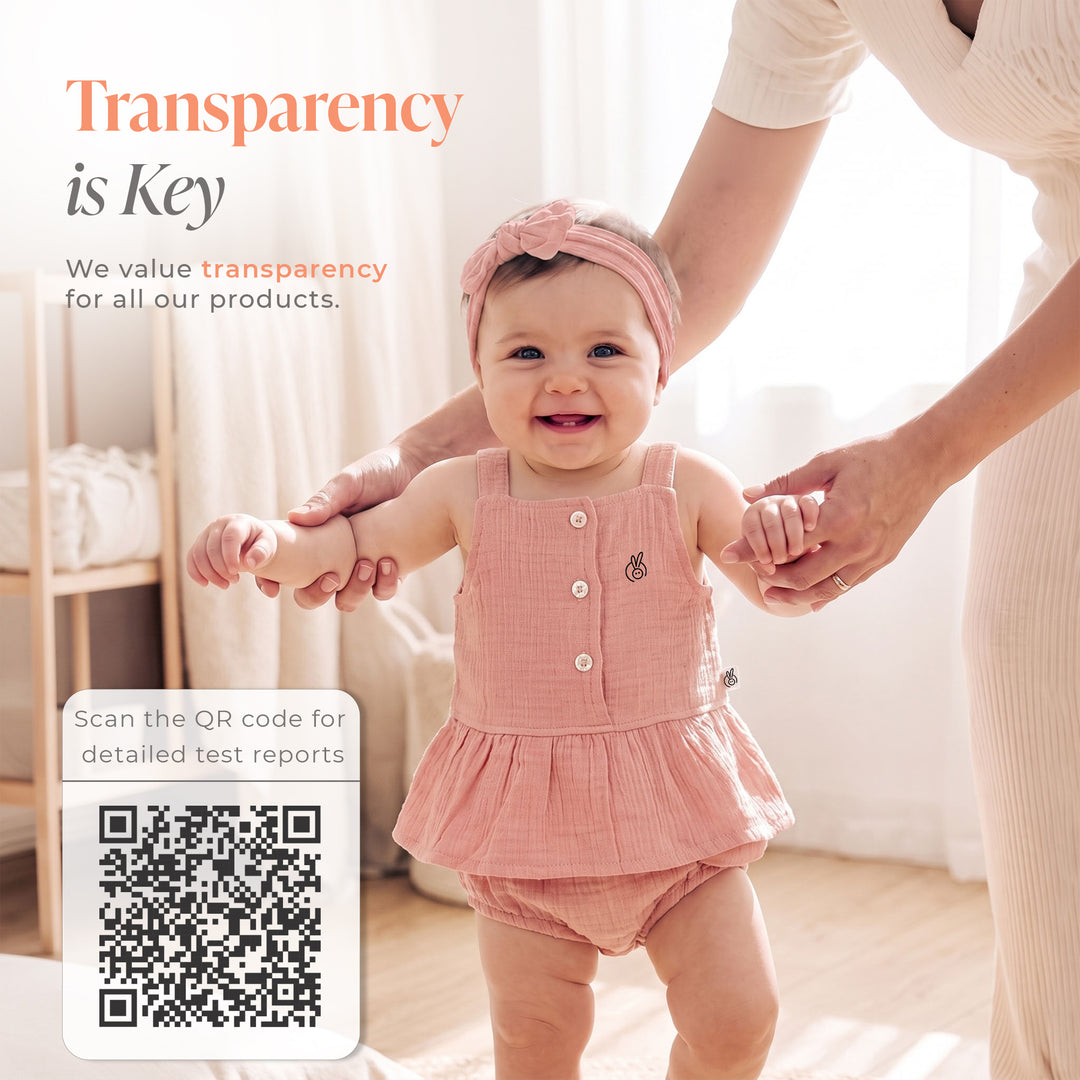 Pastelpops Dusty Rose Cotton Crinkle Frill Top & Bloomer 2-Piece Set