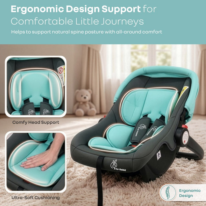 Picaboo 4 In 1 Multipurpose Baby Carry Cot With Personalized Name Tag - Blue Grey