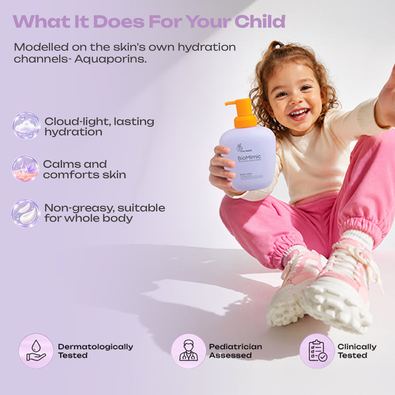 BioMimic Nourish Kit - Baby Moisturiser + Body Lotion + Face Cream for Newborns & Kids