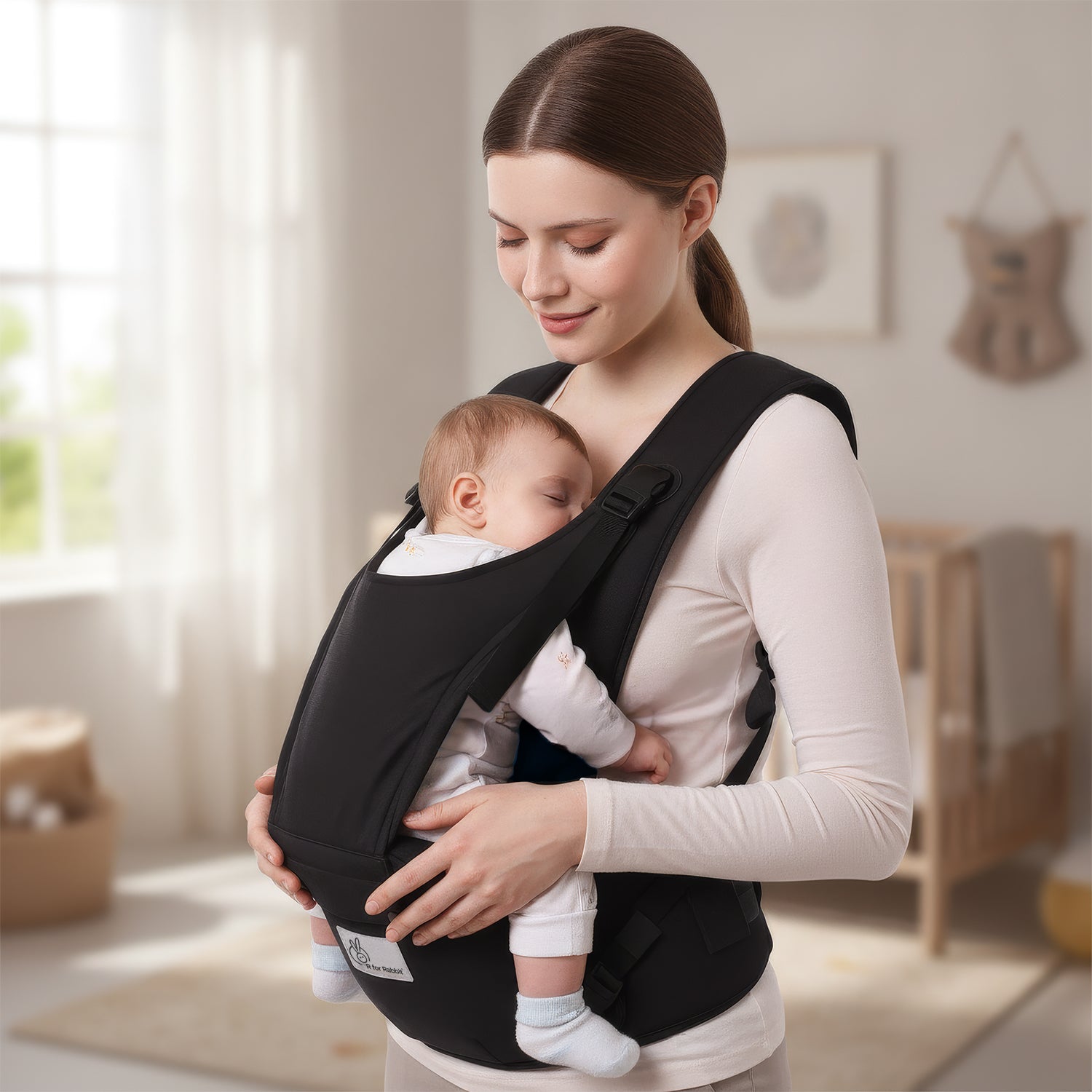 Upsy Daisy Cozy Ergonomic 5-in-1 Hip Sit Baby Carrier for All-Day Comfort - Black