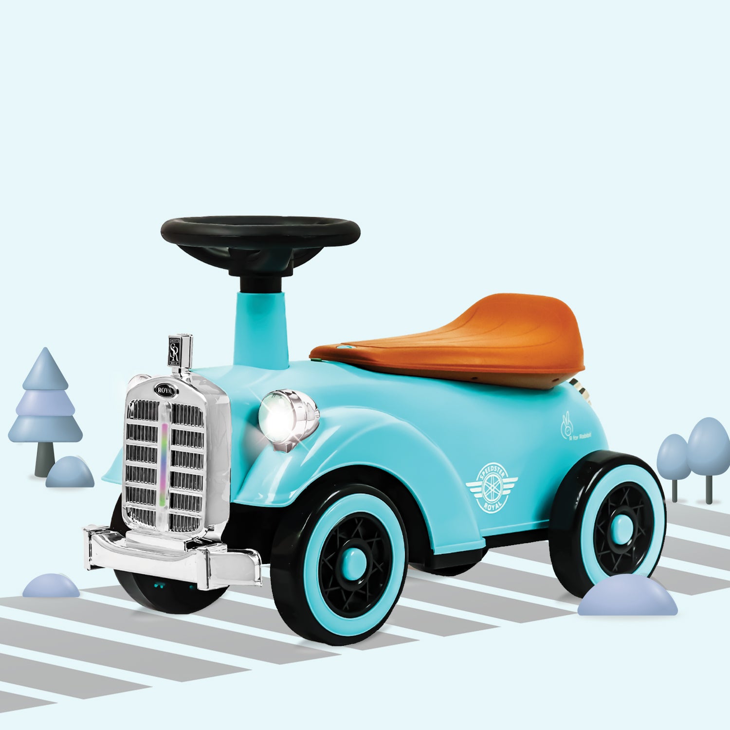 Speedster Royal Ride On Car for Kids - Blue Brown