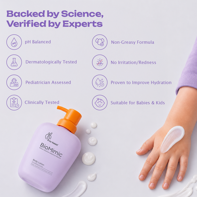 BioMimic Body Lotion for Babies 400ml - Daily Moisturising, Non-Greasy