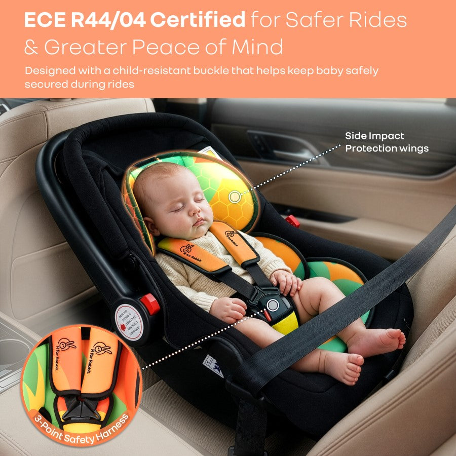 Picaboo 4 In 1 Multipurpose Baby Carry Cot Cum Car Seat With Safety Belt - Colorful