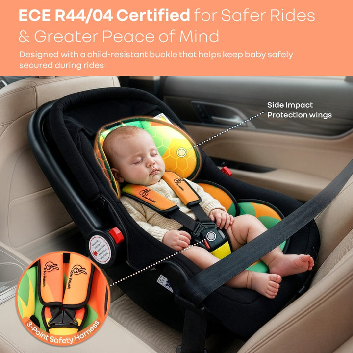 Picaboo 4 In 1 Multipurpose Baby Carry Cot Cum Car Seat With Safety Belt - Colorful
