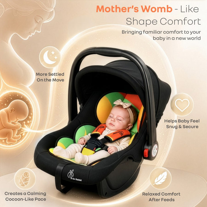 Picaboo 4 In 1 Multipurpose Baby Carry Cot Cum Car Seat With Safety Belt - Colorful