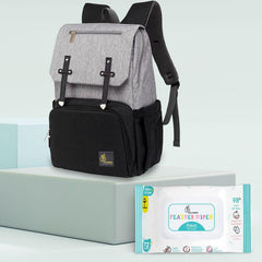 Caramello Smart Diaper Bag + Feather Aqua Wipes