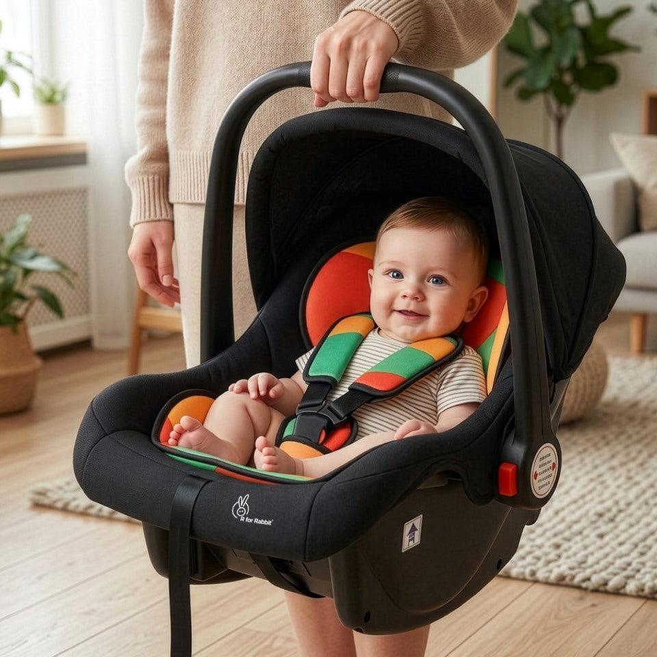 Picaboo 4 In 1 Multipurpose Baby Carry Cot Cum Car Seat With Safety Belt - Colorful