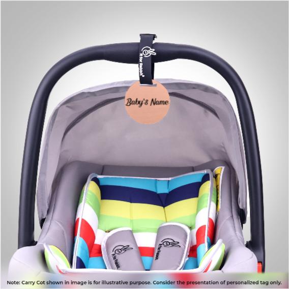 Picaboo Grand 4 In 1 Multipurpose Baby Carry Cot With Personalized Name Tag - Black Grey